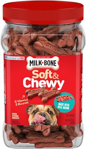 Milk-Bone Soft & Chewy Dog Treats, Bacon Recipe, 25 Ounce, Made with Real Bacon