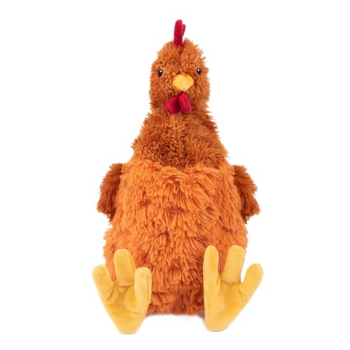 Best Pet Supplies Chicken Crinkle Plush Dog Toys for Interactive Play, Puppy and Senior Indoor Play, Colorful Chicken Toy Shape, Cute and Cuddly - Crinkle Chicken (Brown)