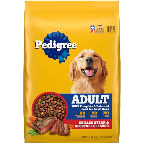 Pedigree Complete Nutrition Adult Dry Dog Food, Grilled Steak & Vegetable Flavor, 18 lb. Bag