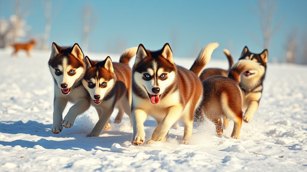charming antics of huskies